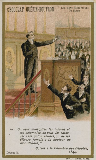 Carte de commerce Chocolat Guerin-Boutron, série Mots Historiques - French School