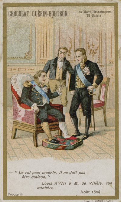 Carte de commerce Chocolat Guerin-Boutron, série Mots Historiques - French School