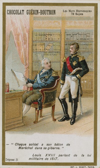Carte de commerce Chocolat Guerin-Boutron, série Mots Historiques - French School