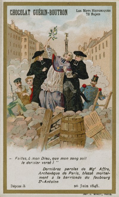 Carte de commerce Chocolat Guerin-Boutron, série Mots Historiques - French School