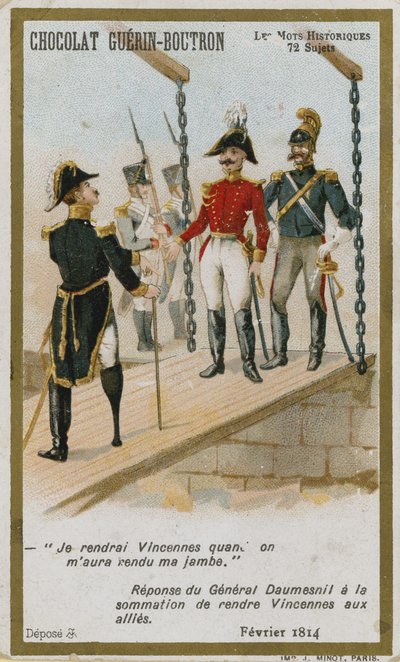 Carte de commerce Chocolat Guerin-Boutron, série Mots Historiques - French School