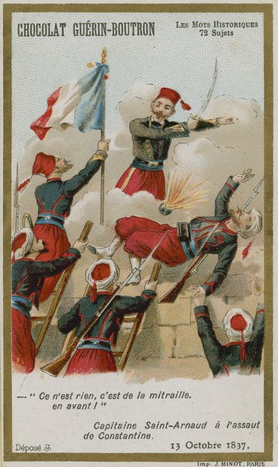 Carte de commerce Chocolat Guerin-Boutron, série Mots Historiques - French School