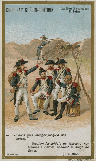 Carte de commerce Chocolat Guerin-Boutron, série Mots Historiques - French School