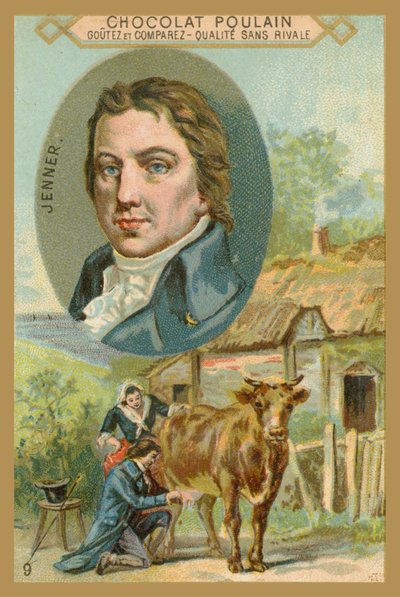 Carte commerciale Chocolat Poulain, Edward Jenner - French School