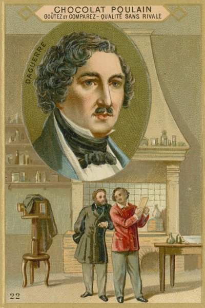 Carte commerciale Chocolat Poulain, Louis Daguerre - French School