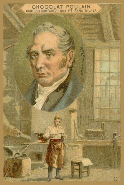 Carte commerciale Chocolat Poulain, Robert Stephenson - French School