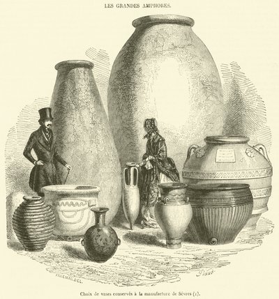 Choix de vases conserves a la manufacture de Sevres (engraving) - French School