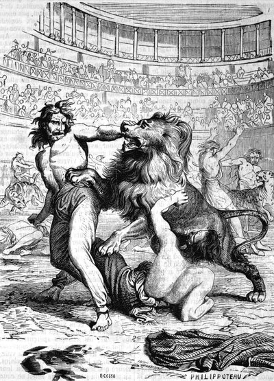 Chrétiens exposés aux bêtes féroces dans l