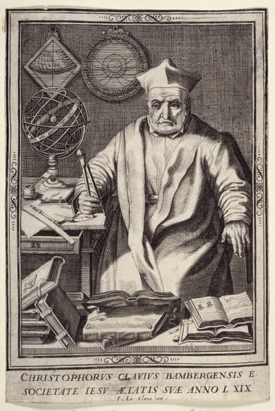 Christopher Clavius à 69 ans, publié par Jean Le Clerc, vers 1606-07 - French School