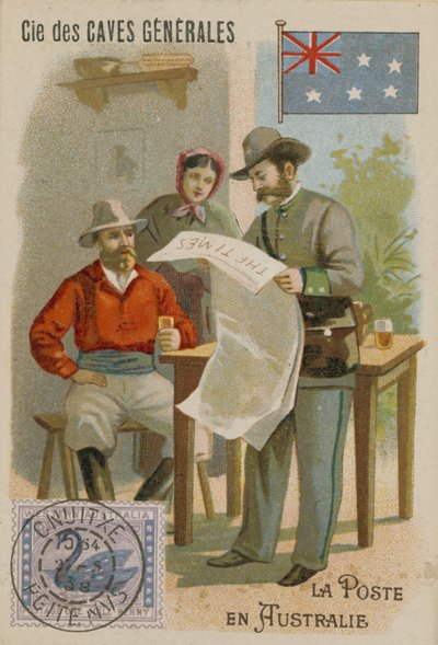 Carte de commerce Cie des Caves Générales, postal - French School