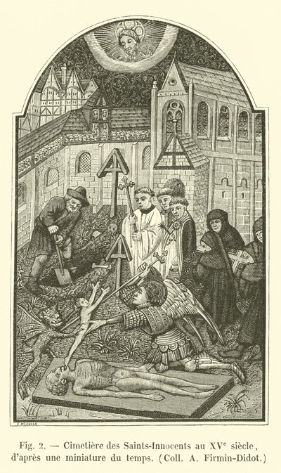 Cimetière des Saints-Innocents au XVe siècle, d