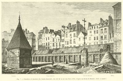 Cimetière et charniers des Saints-Innocents, du côté de la rue aux Fers, 1780, d