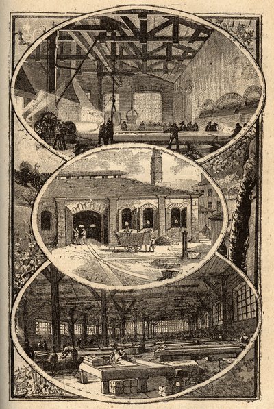 Cirey-sur-Vezouze (Meurthe-et-Moselle) - MANUFACTURE DES GLACES - gravure dans "PATRIE" - DESCRIPTION PICTURESQUE DE LA FRANCE EN 6 VOLUMES PAR LUCIEN HUARD - fin du 19ème siècle - French School