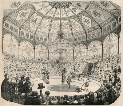 Cirque national des Champs-Élysées au XIXe siècle - Gravure dans « Tableau-de-Paris » par Edmond Texier 1852 - French School