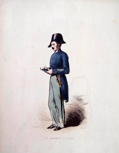 Uniforme de sergent de ville des forces de police sous la Monarchie de Juillet (1830-1848) XIXe siècle - French School