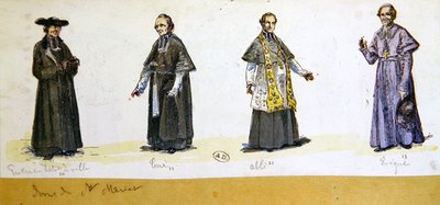 Costumes cléricaux en France au XIXe siècle - French School