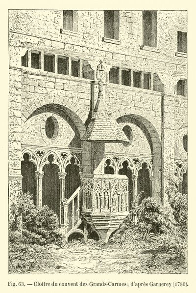Cloître du couvent des Grands-Carmes, 1780 - French School
