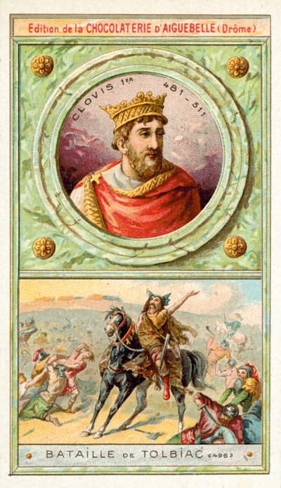 Clovis I à la bataille de Tolbiac, 496 - French School
