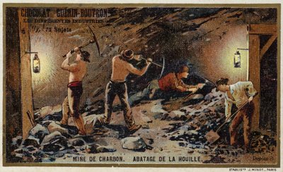 Mine de charbon. Extraction du charbon - French School