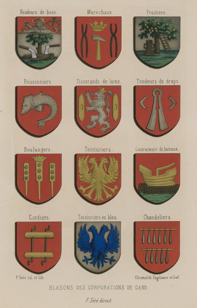 Armoiries des corporations de Gand - French School