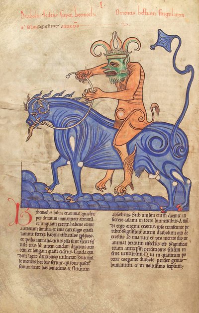 Satan chevauchant un Béhémoth, du Liber Floridus par Lambert de Saint-Omer vers 1120 - French School