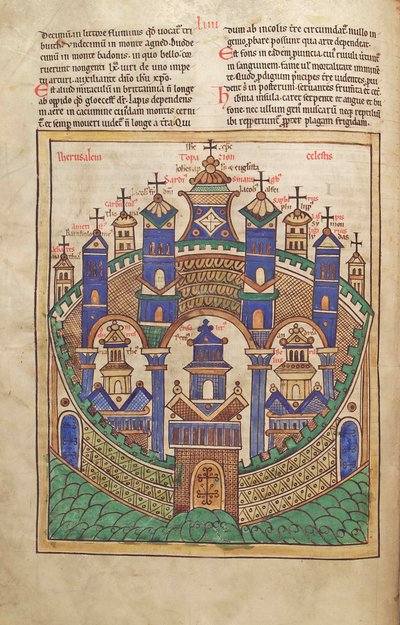 Plan de Jérusalem céleste, du Liber Floridus par Lambert de Saint-Omer vers 1120 - French School