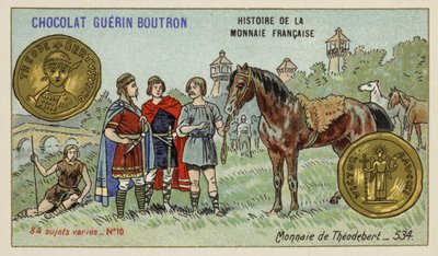 Pièce de monnaie de Théodebert Ier, 534 - French School
