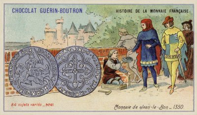 Pièces de monnaie de Jean le Bon - French School