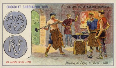 Pièces de monnaie de Pépin le Bref, 752 - French School