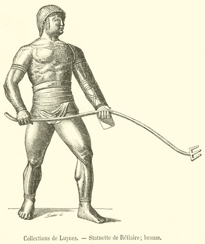 Collections de Luynes, Statuette de Rétiaire, bronze - French School