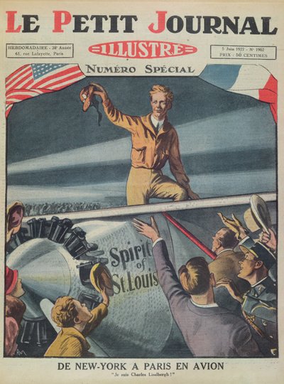 Colonel Charles Lindbergh (1902-74) à son arrivée à l