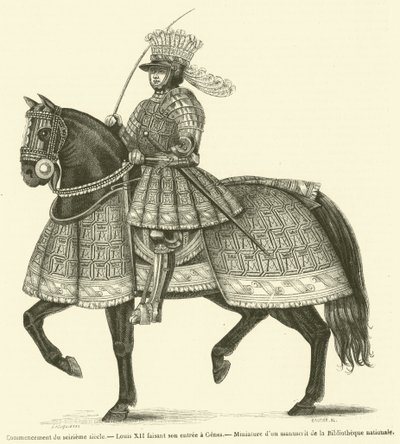 Commencement du seizième siècle, Louis XII faisant son entrée à Gênes - French School