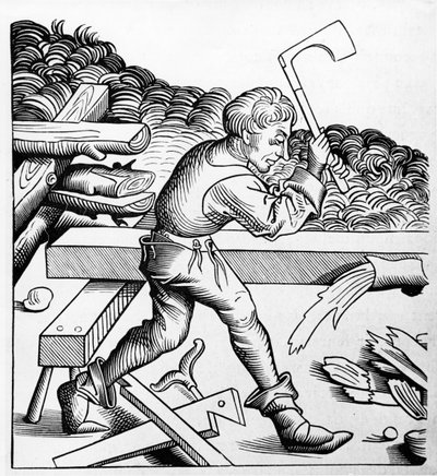 Compagnon du Devoir ou Compagnon de la grande hache, charpentier, fin du 15e siècle - French School