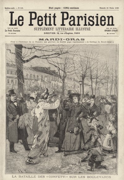 Bataille de confettis sur les boulevards de Paris lors du Mardi Gras - French School
