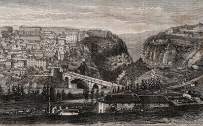 Constantine (Algérie) - gravure dans "La France illustrée: géographie, histoire, administration statistique" par V.A. Malte-Brun. 1884 - French School