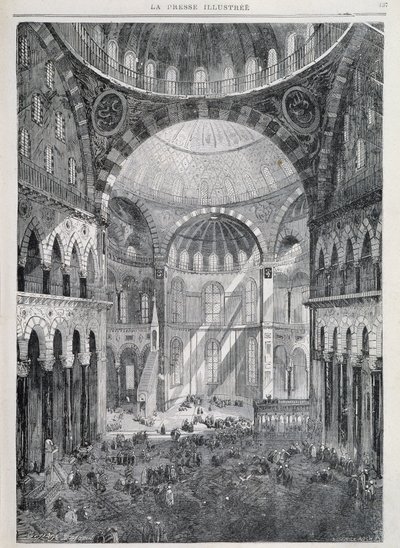 Constantinople : la mosquée Sainte-Sophie - dans « La Presse Illustrée », déc. 1869 - French School
