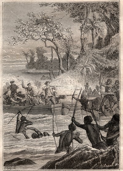 Continued with arrows: Voyage de Philip Carteret ou Philippe de Carteret (1733-1796) dans les îles de Santa Cruz, notamment sur l