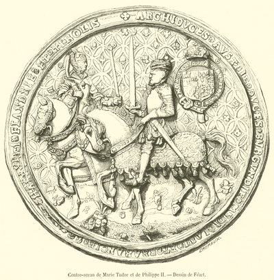Contre-sceau de Marie Tudor et de Philippe II - French School