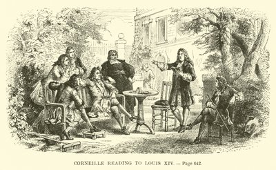 Corneille lisant à Louis XIV - French School