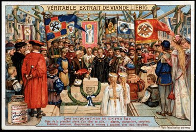Corporations au Moyen Âge: pose de la première pierre d