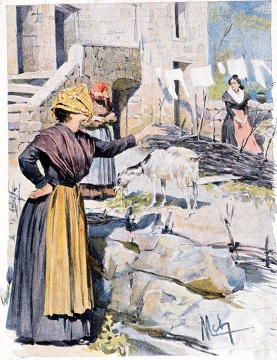 Femmes corses dans un village - French School