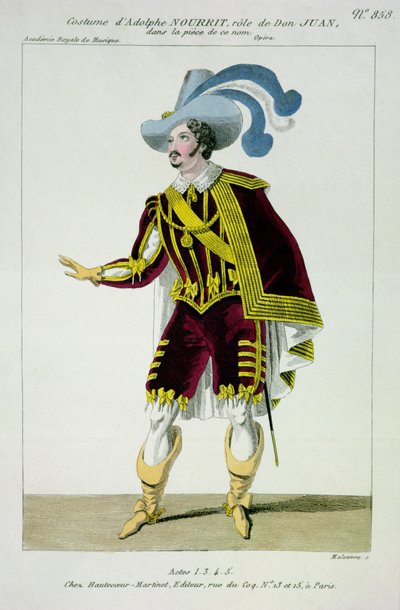 Costume pour Adolphe Nourrit (1802-39) dans le rôle de Don Giovanni dans l