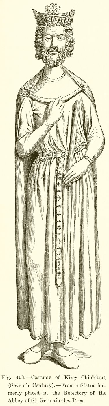 Costume du roi Childebert - French School