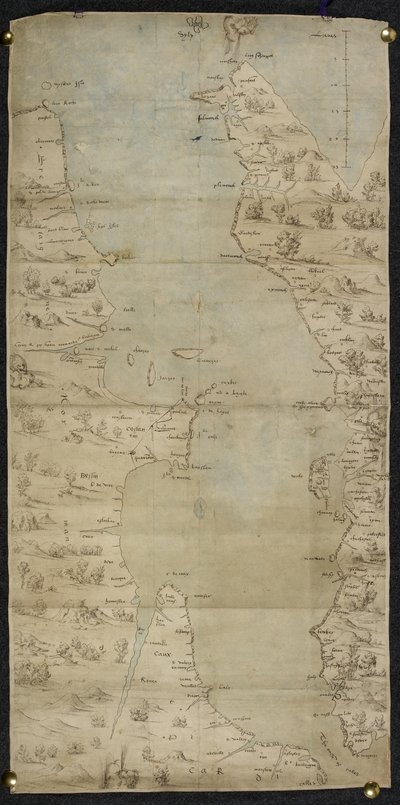 Carte de la Manche (côte sud de l