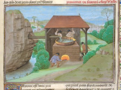 Saline avec poêle et fourneau, illustration de 