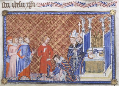 Philippe le Hardi, duc de Bourgogne, remet les éperons au roi Charles V, illustration du 