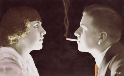 Couple avec une cigarette, 1917 - French School