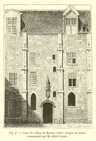 Cour du collège de Bayeux, 1848 - French School