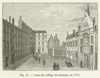 Cour du collège de Grassins en 1779 - French School