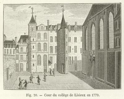 Cour du collège de Lisieux en 1779 - French School